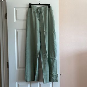 Sage color, wide leg pants, New, Never Worn, side and back pockets.